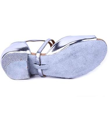 Missfiona Girls Glittering Latin Ballroom Dance Shoes - Silver, Size 4 Big Kid - Buy Online on GoSupps.com