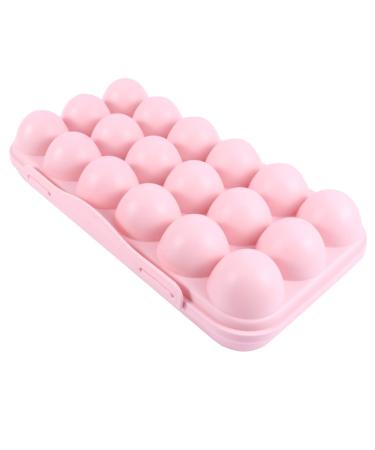 GLEAVI 2pcs Refrigerator Fridge Food Tray Deviled Eggs Egg Lock Container Storage Box Single Layer Egg Box Pink 30X11CM