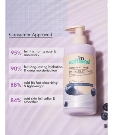 MCaffeine Blueberry Swirl Serum Body Lotion with Niacinamide Cocoa Butter & Blueberry Extract Deep Skin Moisturization - Buy Online on GoSupps.com