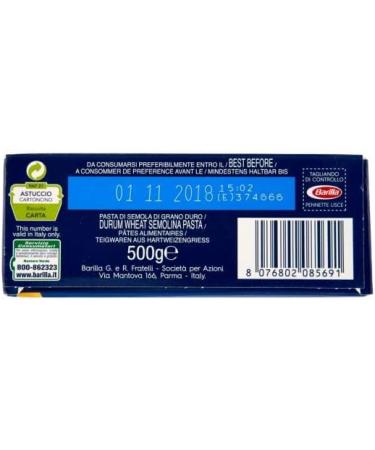  Barilla Pack of 5 Barilla Pennette Lisce pasta no. 69 - 500g pack - Buy Online on GoSupps.com