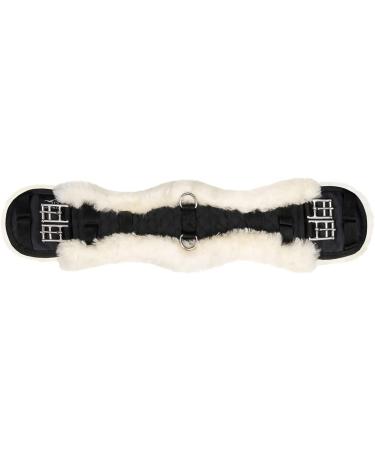 Buy Equinate LUKE Saddle Strap - Anatomical Short Belt with Real Lambskin - Dressage Gurt 60cm in Nature Brown & Black - International Shipping Available - Buy Online on GoSupps.com