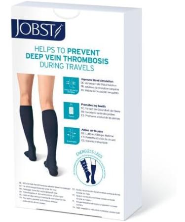 Jobst Travel Socks for Men & Women - Prevent Travel Thrombosis Soft & Breathable Cotton Navy Size 3 - Buy Online on GoSupps.com
