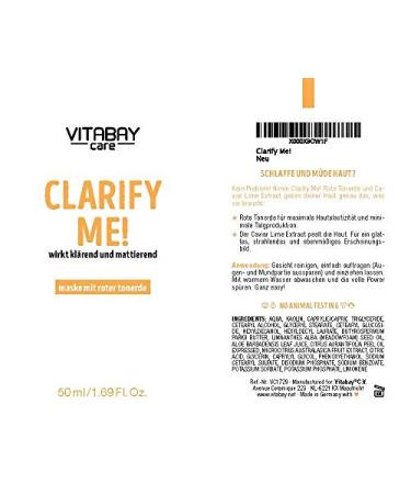 Clarify Me! Facial Mask - Red Clay & Caviar Lime for Smooth Radiant Skin - 50 ml | International Shipping Available - Buy Online on GoSupps.com