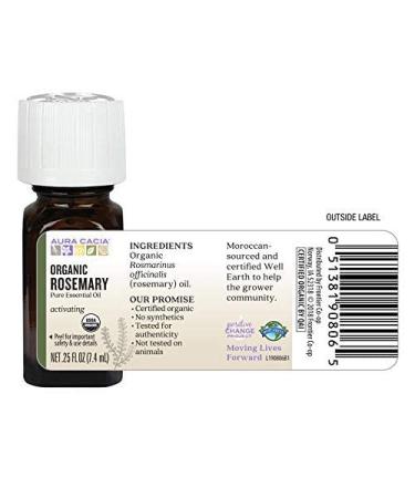 Buy Aura Cacia Organic Rosemary Essential Oil - Premium Quality for Aromatherapy & Natural Remedies | International Shipping Available - Buy Online on GoSupps.com