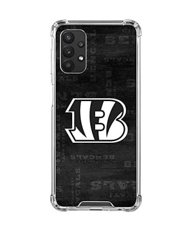 Skinit Clear Phone Case Compatible with Samsung Galaxy A32 5G - Officially Licensed NFL Cincinnati Bengals Black & White Design