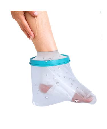 Nofaner Waterproof Foot Cover for Shower Foot Cast Cover Reusable Adult Cast Protector Foot Watertight Shower Boot Bag for Broken Toe Wound Burns Injuries Keep Ankle Cast Bandage Dry 28cm