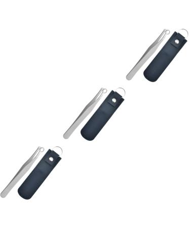 Ipetboom 3 Sets Round Nose Hair Clip Mustache Trimmer Nose Hair Trimming Tweezers Hair Removal Tweezers Eyebrow Clippers Small Nose Hairs Clips Ear Man Hair Remover Modify Stainless Steel