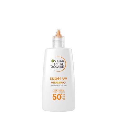 Garnier Ambre Solaire Daily UV Fluid SPF50+ Corrects & Prevents Dark Spots Boosts Glow Invisible Finish Super UV Vitamin C 40ml