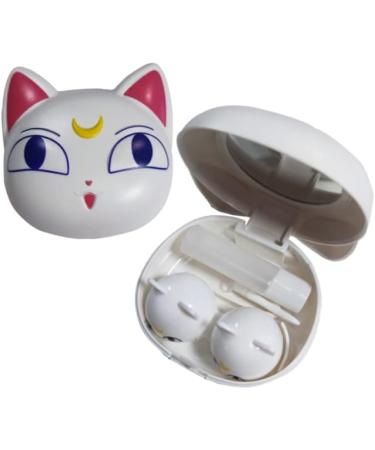 Duehut Anime Cute Cat Contact Lens Container - Portable Travel Box Kit with Cleaner Solution & Tweezers for Home & Office - Buy Online on GoSupps.com