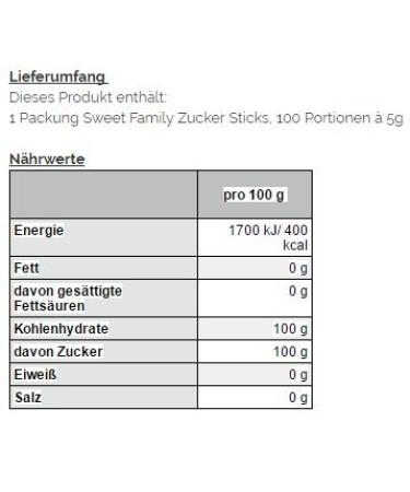 Buy Sweet Family Sugar Sticks - 100 Pieces (5g Each) | International Shipping Available - Buy Online on GoSupps.com