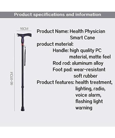Canes Smart Walking Stick Walking Cane with Non Skid Replaceable Rubber Tips Height Adjustable Crutch Electronic with Lighting Alarm FM Radio Portable Lightweight for Elderly powerfully - Buy Online on GoSupps.com