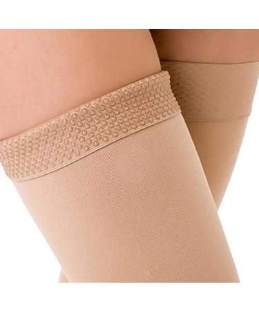 TOFLY Footless Thigh High Compression Stockings 15-20mmHg Graduated Compression - 1 Pair - Silicone Band - Varicose Veins, Swelling, Edema, DVT - Beige XXL - Buy Online on GoSupps.com