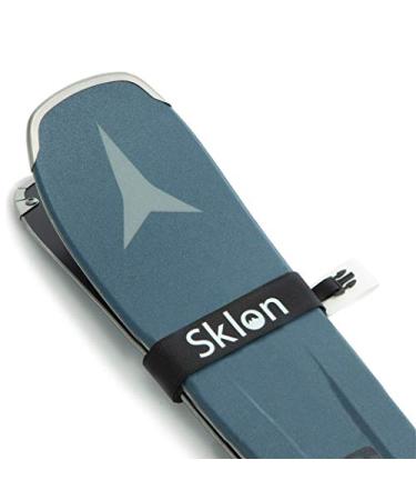 Sklon Ski Strap Fasteners - Rubber 2 Pack Carrier - Securely Transport Your Skis - Comes with Snap Clips for Easy Storage - Ski Accessories Great for Carrying Ski Gear - Men, Women and Kids