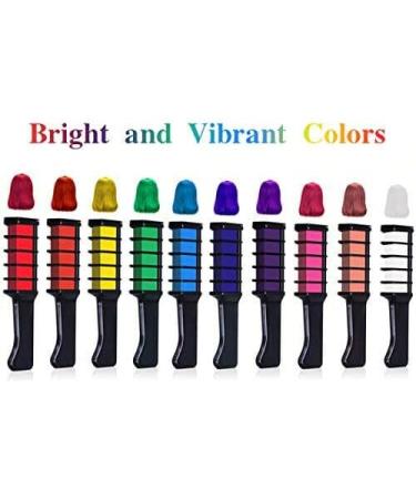 10pcs Temporary Hair Chalk Hair Color Comb Washable Hair Dye Salon Party Set -HnQ - Buy Online on GoSupps.com