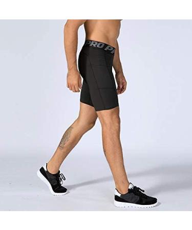 Mens Compression Running Shorts 3 Pack with Phone Pocket - Black - Large - Athletic Gym Yoga Cool Dry Workout Underwear - Set of 3 - Buy Online on GoSupps.com