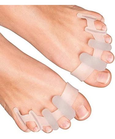 Toe separator Wieat 3 pairs toe spreader silicone hallux valgus correction 0% BPA universal size toes correction relieve hallux valgus and hammer toe soft toe spreader for women and men