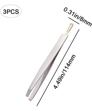 3 Pcs Stainless Steel Pointed and Slant Tip Tweezers for Blackhead and Eyebrow Hair Removal - Buy Online on GoSupps.com