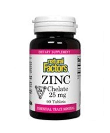 Natural Factors - Zinc Chelate 25mg Support for Healthy Skin & Immune Function 90 Tablets 1 - Buy Online on GoSupps.com