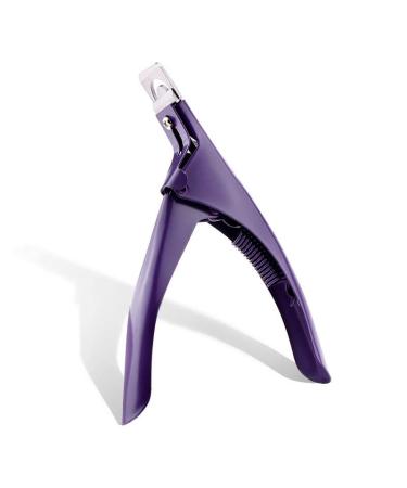 MARLAS Professional-Grade Acrylic False Nail Trimmer Stainless Steel Tip Cutter for Precision Nail Shaping (Purple)
