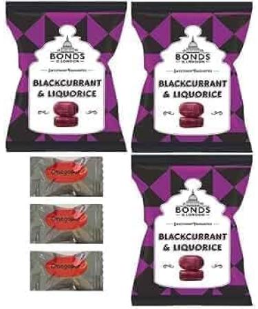 Bonds Blackcurrant & Liquorice Bags | Boiled Sweets | Chewy Centre | 120g | (Pack of 12) - Buy Online on GoSupps.com