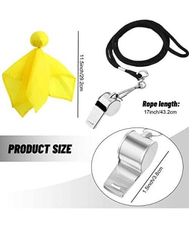 Official Men's Referee Jersey - Black & White Striped Shirt with Collar Yellow Penalty Flag & Stainless Steel Pipe for Basketball & Football - Buy Online on GoSupps.com