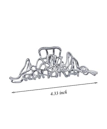 2 Pcs Large Metal Hair Claw Clips - Silver Hair Clamps for Women - Strong Hold & Nonslip Design - Fashion Hair Accessories - Buy Online on GoSupps.com