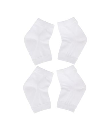 2 Pairs Gel Spa Socks Rough Calluses Socks Breathable Socks Overnight Moisture Socks Ankle Socks Foot Moisturizer Socks Heel Sleeves Protectors Women's Anti-Crack Heel Socks White