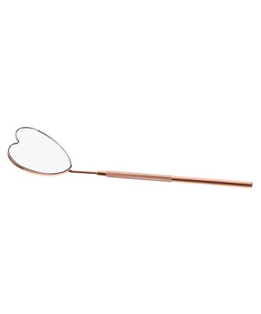 Ipetboom Eyelash Inspection Mirror Inspection Mirror for Lash Mirror Handheld Lash Mirror for Lash Tech Makeup Mirrors Lash Inspection Mirror Portable Stainless Steel Extend Heart-Shaped 18.7x5.6x0.8cm