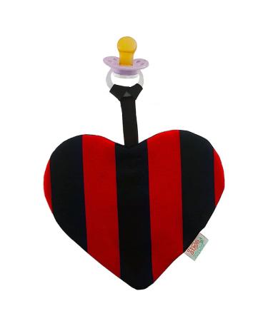 Zigozago - Pacifier chain DOUDOU heart red and black