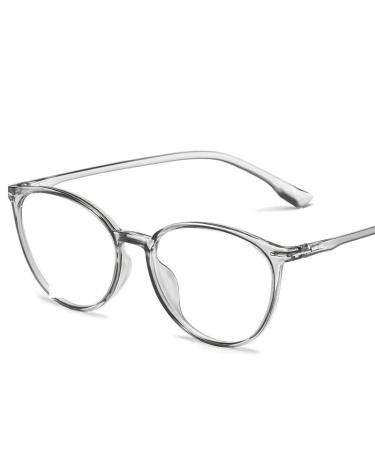 Parwana anti-UV reading glasses anti-blue light computer reader classic round of presbyopia glasses flat light mirror (color: gray size: +0.00) +0.00 gray