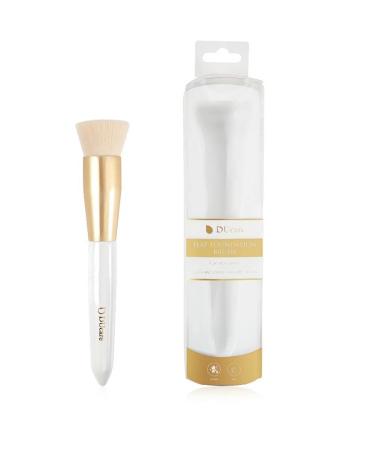 DUcare Foundation Brush - Professional Flat Top Kabuki Makeup Brush for Liquid & Powder | Synthetic Blending & Buffing Brush in White/Gold - Buy Online on GoSupps.com