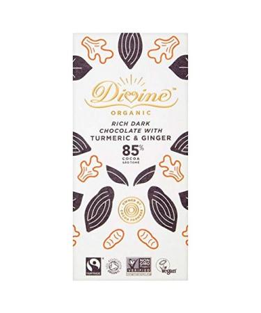 Divine Divine Organic 85% Dark with Turmeric & Ginger 80g