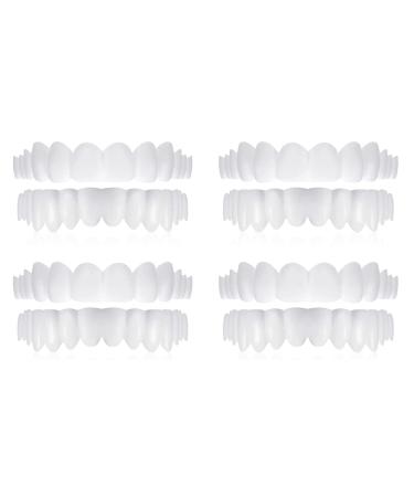Congming-Huajia 4 pairs of cosmetic dentures temporary dentures upper and lower teeth which covers male and female replacement prostheses