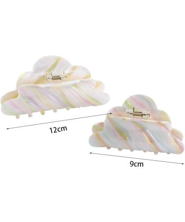 Vctitil Cute Cloud Shape Hair Claws Colorful Stripe Acetate Hair Clips Ponytail Holders Hair Jaw Clips Clamp Barrettes Hair Accessories for Women Girl Thin Thick Hair(small) - Buy Online on GoSupps.com