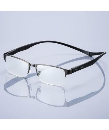 Half-Frame Foldable Magnetic Closure Blue Light Filter Reading Glasses for Men & Women - Anti-Blue Computer Glasses Gray 4.0x - Buy Online on GoSupps.com