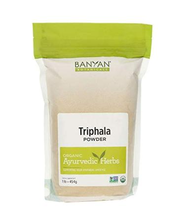 Banyan Botanicals Triphala Powder  Organic Formula of Amla, Haritaki & Bibhitaki  for Daily Detoxifying, Cleansing & Rejuvenation*  Maintains Regularity*  1lb.  Non-GMO Sustainably Sourced 1 Pound (Pack of 1)