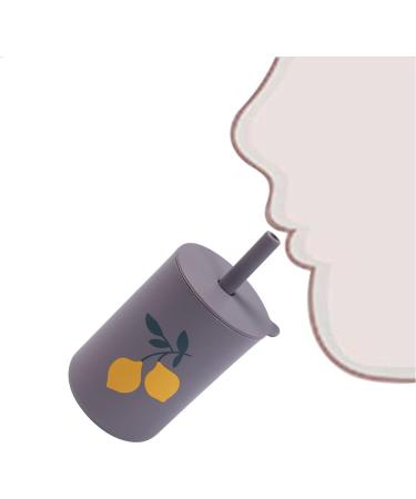 Mini Toddler Silicone Straw Cup - Spill Proof Sippy Cup for Babies 6 Months+ | BPA Free, Unbreakable, with Lid and Straw - Lemon - Buy Online on GoSupps.com