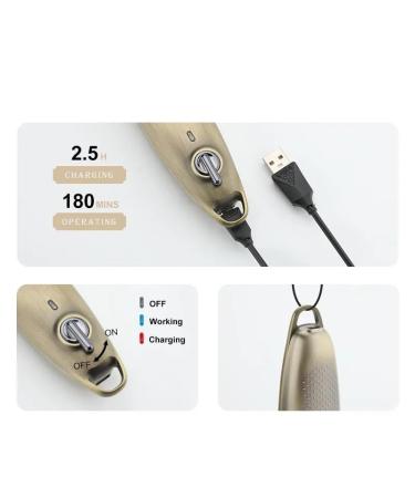 Buy Vintage Electric Hair Clippers - Rechargeable Metal Trimmer for Men | Professional Beard & Hair Cutting Tool | International Shipping - Buy Online on GoSupps.com