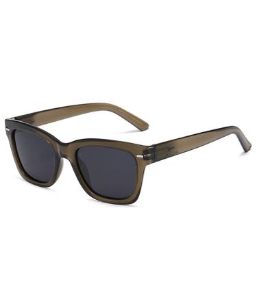 Koosufa sunny reading glasses with sun protection men women fashion sun reading glasses with prescription feather hinge sunder readers reading help outdoor reading glasses 0.0 1.0 1.5 2.5 3.0 3.5 4.0 1x transparent brown 3.0 x