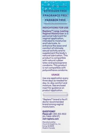 Replens Long-Lasting Vaginal Moisturizer - 14 ct Pack of 6 | Soothing Hydration for Women - Shop Internationally - Buy Online on GoSupps.com