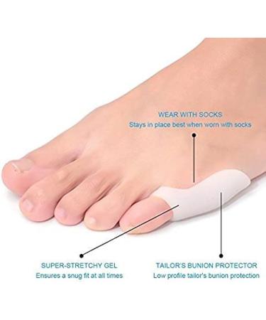 Pinky Toe Bunion Corrector - 2 Soft Gel Silicone Toe Separators for Hallux Valgus & Bunionette Relief | Small Toe Protection Pads - Buy Online on GoSupps.com