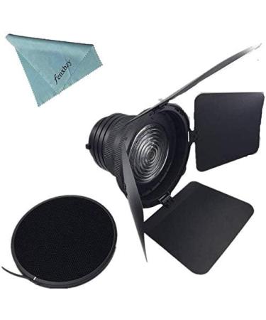 NiceFoto Fresnel Lens Mount with Honeycomb Grids and Barn Doors for Aputure Lights - Buy Online on GoSupps.com