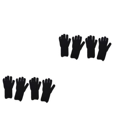 MAGICLULU 4 Pairs Heat-resistant Gloves for Perm Hair Styling Gloves Bbq Grill Glove Hot Glove for Curling Hair Black Cotton Heat Gloves Curling Glvoes Welding Gloves Dropshipping