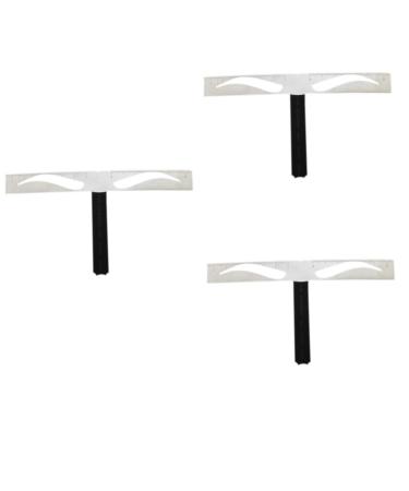 Beavorty 3 Pcs Brow Stencils Eyebrow Grooming Stencil Eyebrow Ruler Stencil Stainless Steel Positioning Ruler