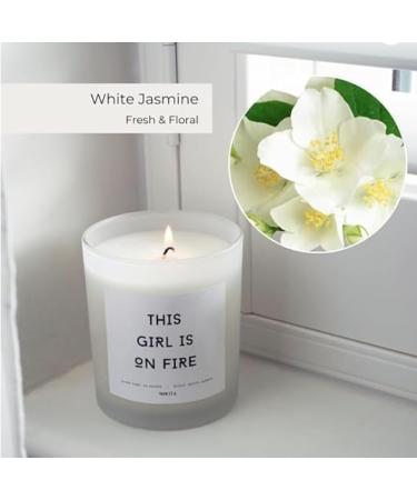 Nikita White Jasmine Scented Candle | Empowering Women Gifts | Frosted Glass Aromatherapy Candle | Housewarming & New Job Gift | Essential Oil Positive Vibes Candle - Buy Online on GoSupps.com
