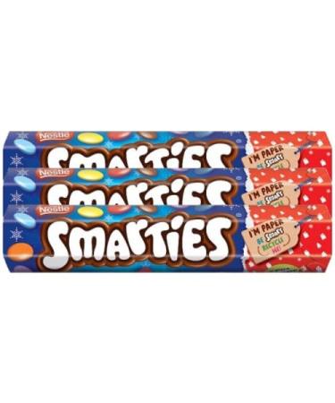 3 x 120g Smarties Giant Tube No Artificial Colours Flavours Or Preservatives