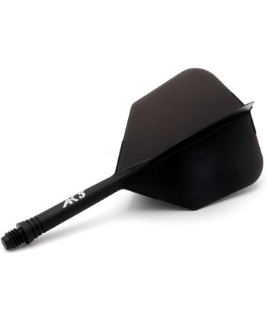 CUESOUL 6pc ROST Integrated Dart Shaft & Flights Set - 28mm Standard Length - All Black - Buy Online on GoSupps.com