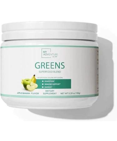 Greens Powder Superfood for Natural Energy & Gut Health - Keto Friendly Greens Blend Superfood - Vegan & Sugar Free Powdered Greens - Low Carb Superfood Powder Supplement - Apple Banana Flavor Apple Banana 5.29 Ounce (Pack of 1)