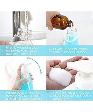 250ml Refillable Foam Pump Bottles - 2 Pack for Makeup Shampoo Facial Cleanser & DIY Hand & Body Wash - Buy Online on GoSupps.com