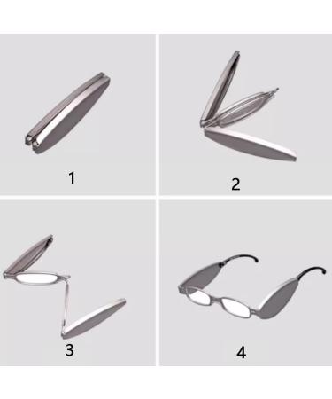 Buy NILZA Mini Reading Glasses - Slim Pocket Readers Folding Computer Glasses Compact Eyeglasses with Keychain - 2.5 +2.0 Black | International Shipping Available - Buy Online on GoSupps.com